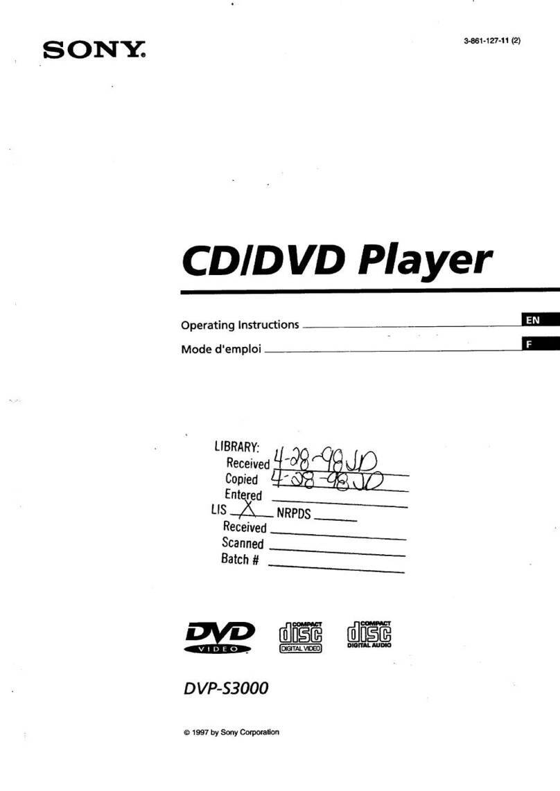 Sony DVP-S3000 Operating Instructions / Mode... manual