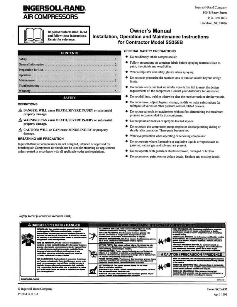 Ingersoll-Rand SS358B owner's manual