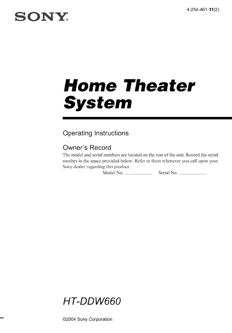 Sony HT-DDW660 - Receiver Speaker System Home... operating instructions