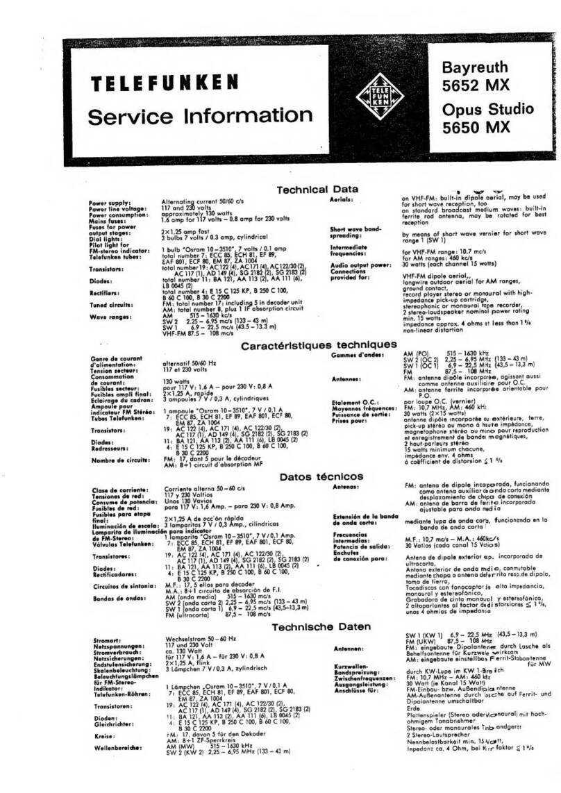 Telefunken Bayreuth 5652 MX Operating and installation instructions