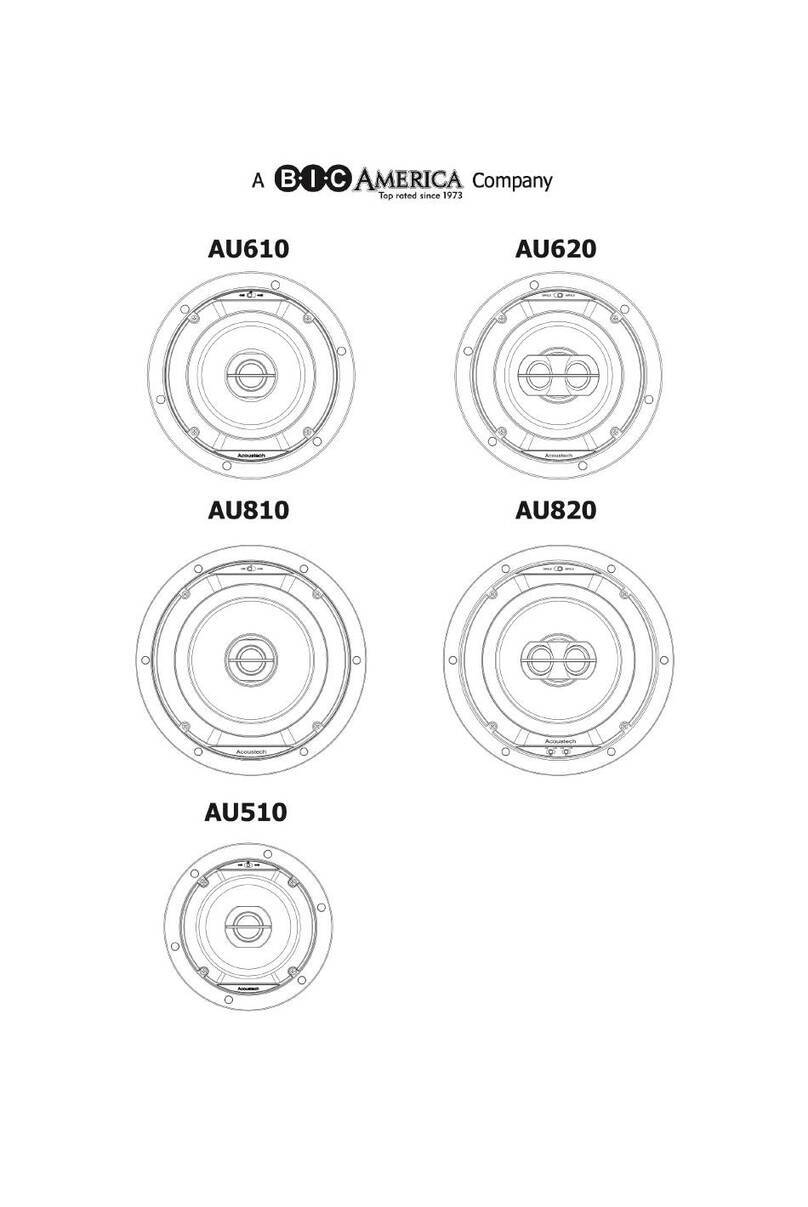 B-I-C America Acoustech AuraPro Series Installation and owner's manual
