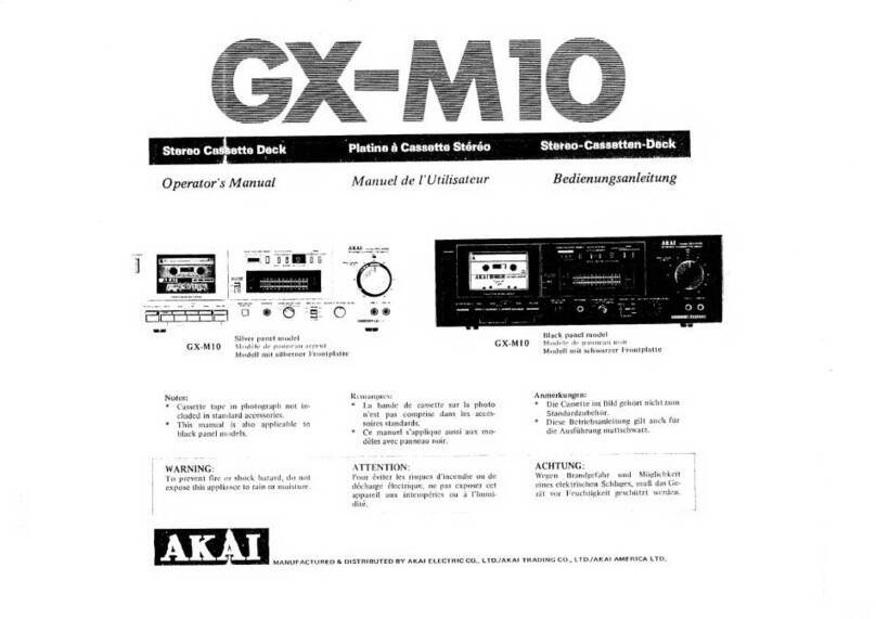 Akai GX-M10 Operator's manual