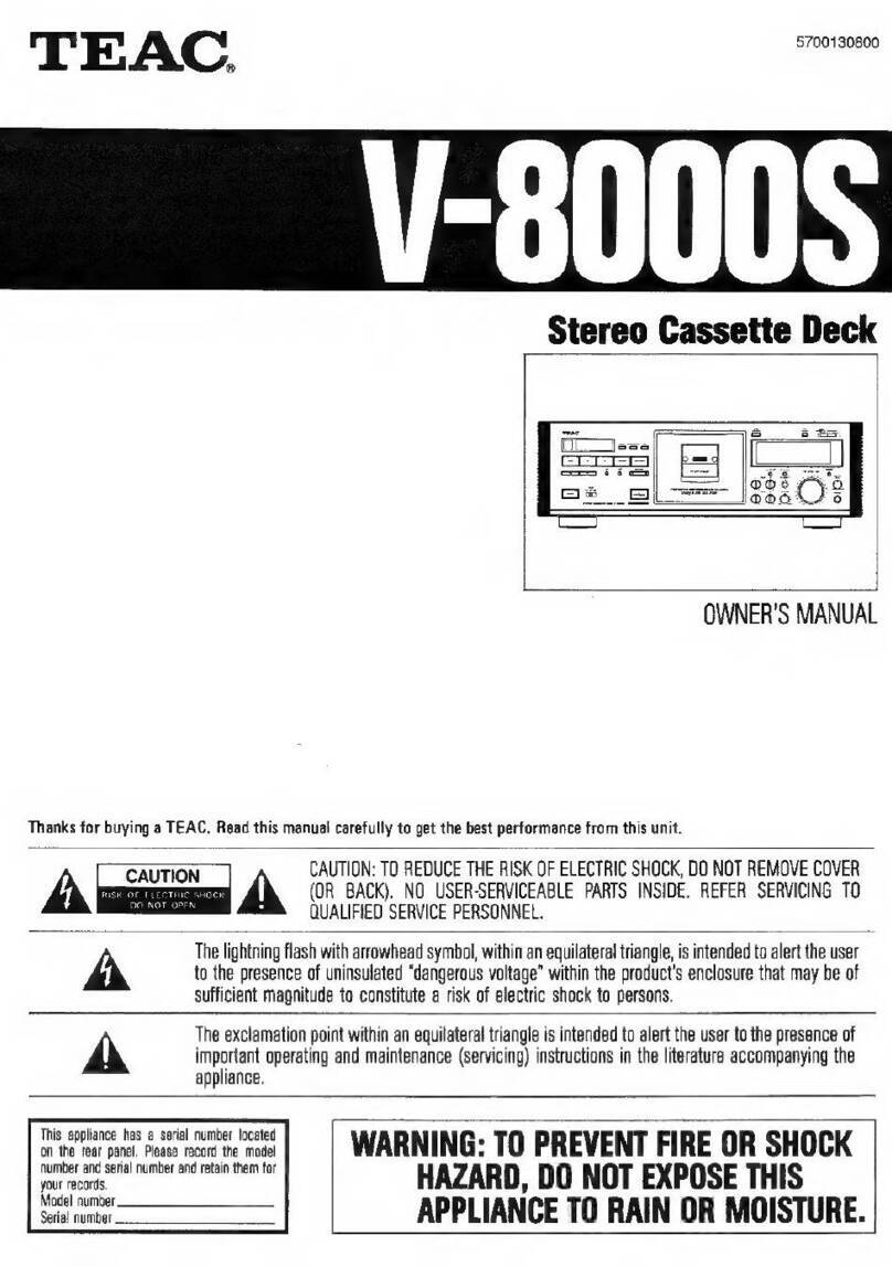 Teac V-8000S owner's manual