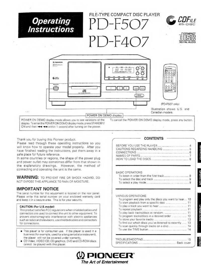 Pioneer PD-F507 User manual