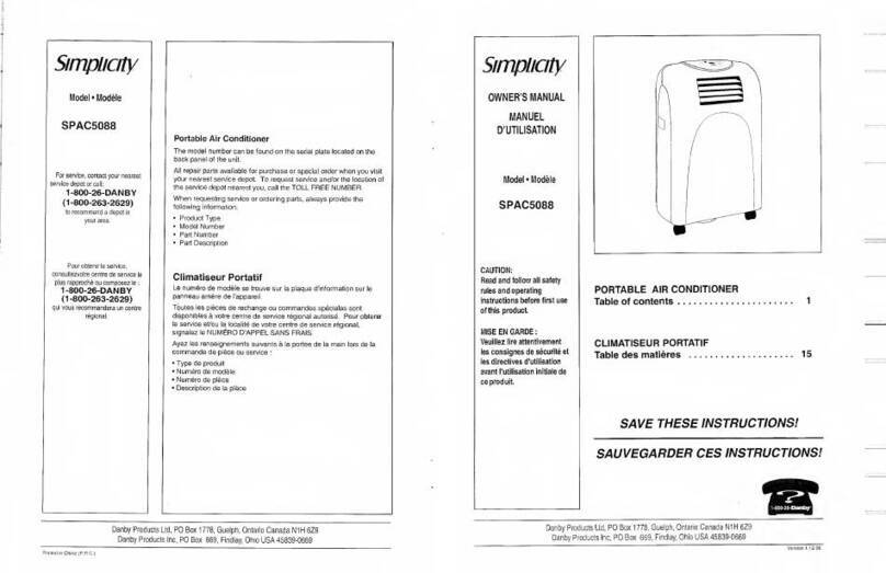Danby Simplicity SPAC5088 User manual Danby Simplicity SPAC5088 User manual