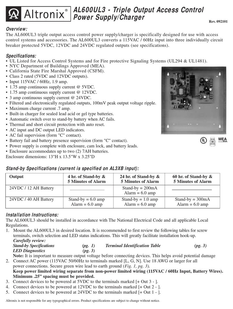 Altronix AL600UL3 quick start guide
