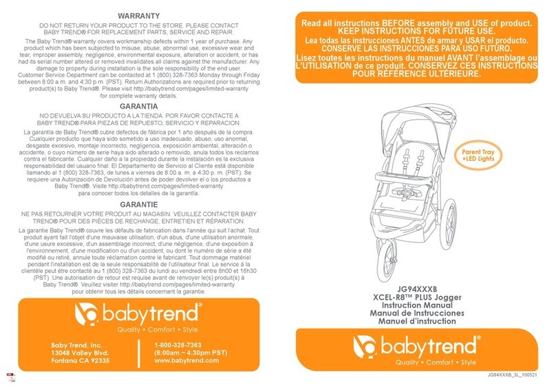 Baby Trend XCEL-R8 PLUS JG94 B Series instruction manual