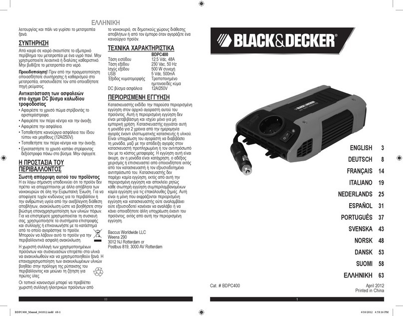 Black & Decker BDPC400 instruction manual