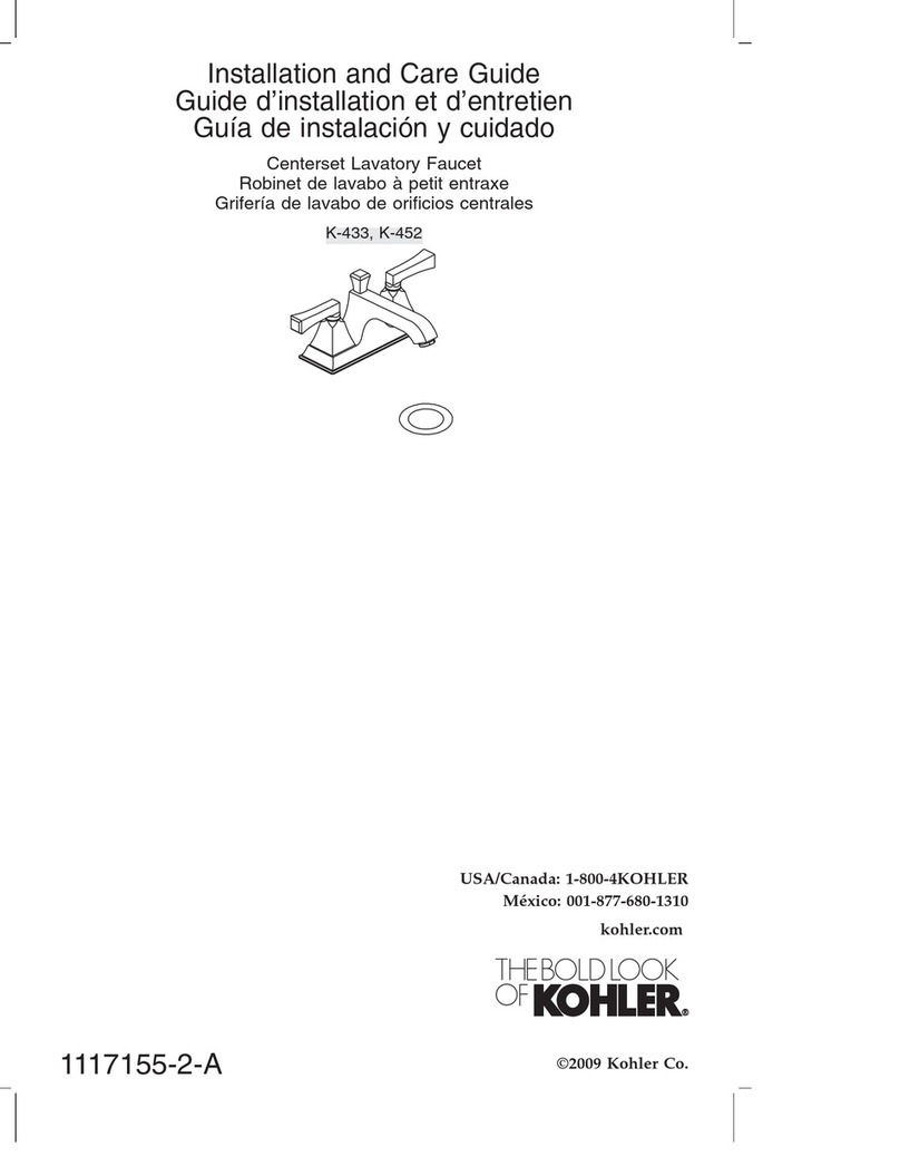 Kohler K-433 Installation and care guide