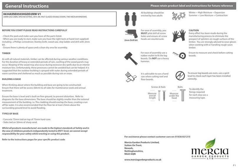 Mercia Garden Products 0634AXNE0503HGDD2MW-V1 User manual