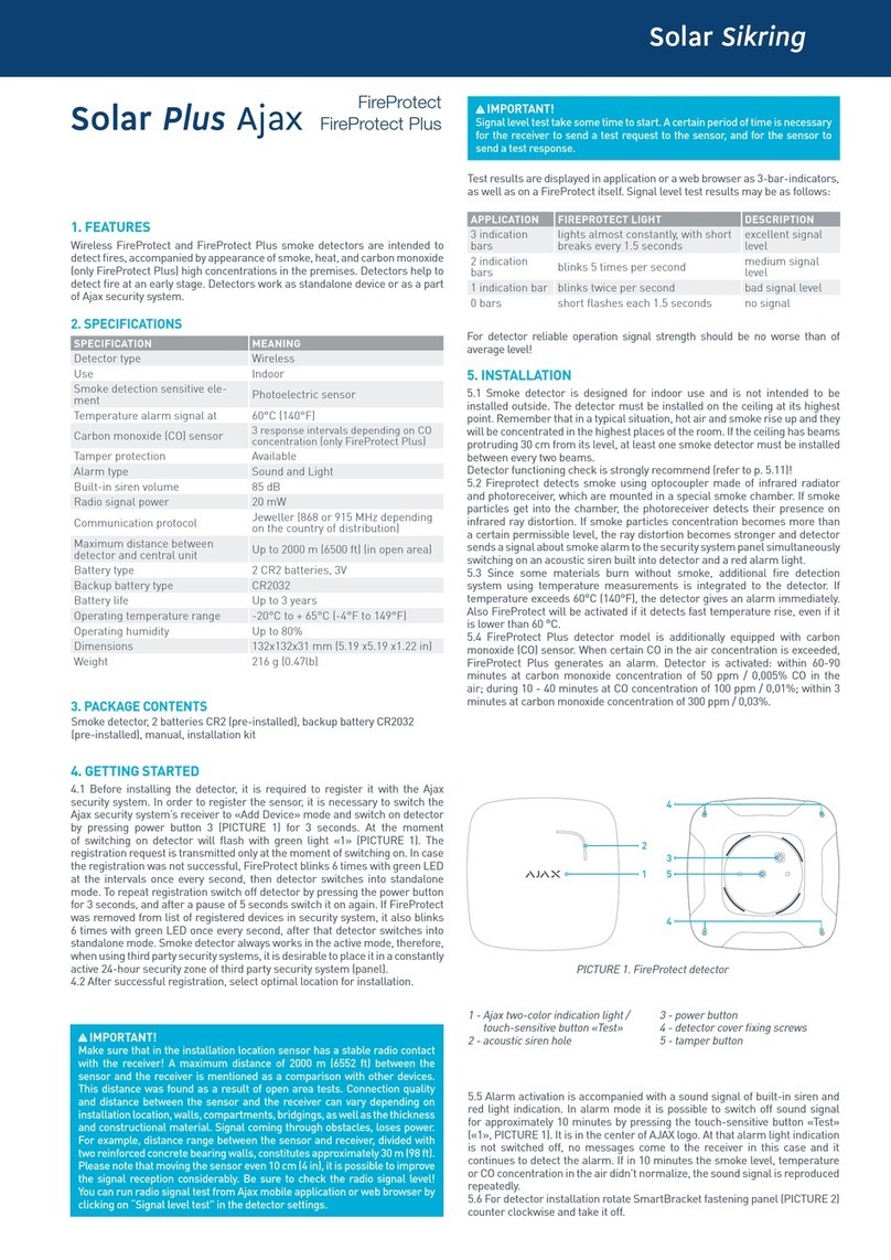 AJAX FireProtect User manual