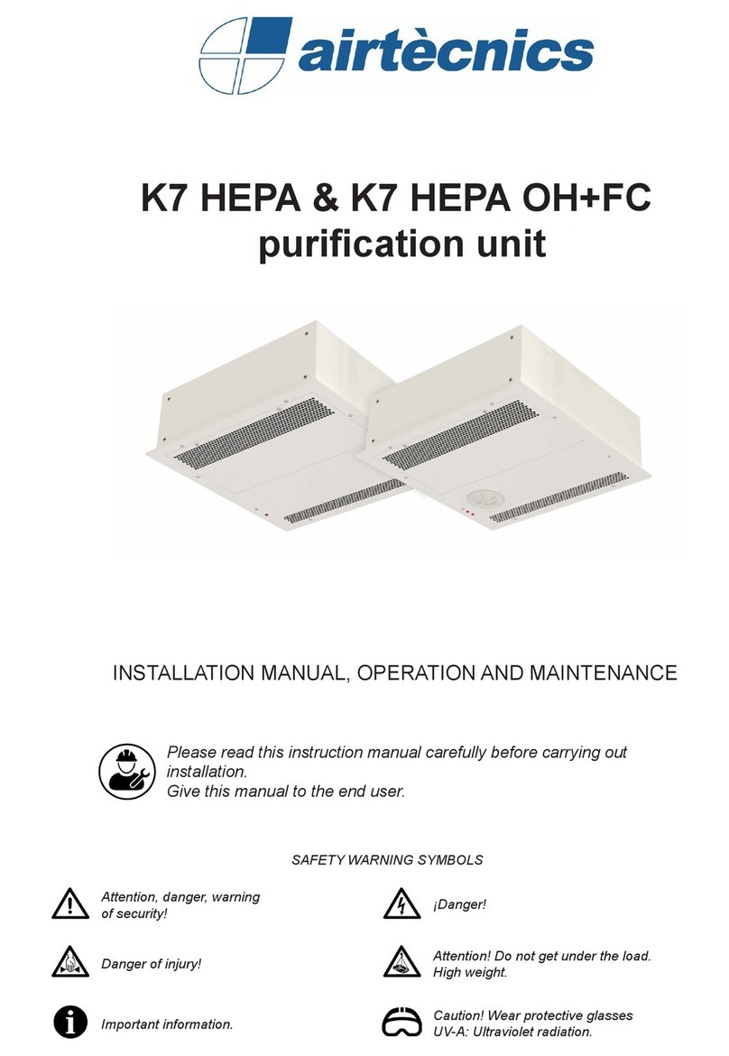 Airtecnics K7 HEPA Installation, operation and maintenance manual