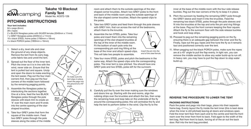 Kiwi Camping Takahe 10 KC072-126 Pitching instructions