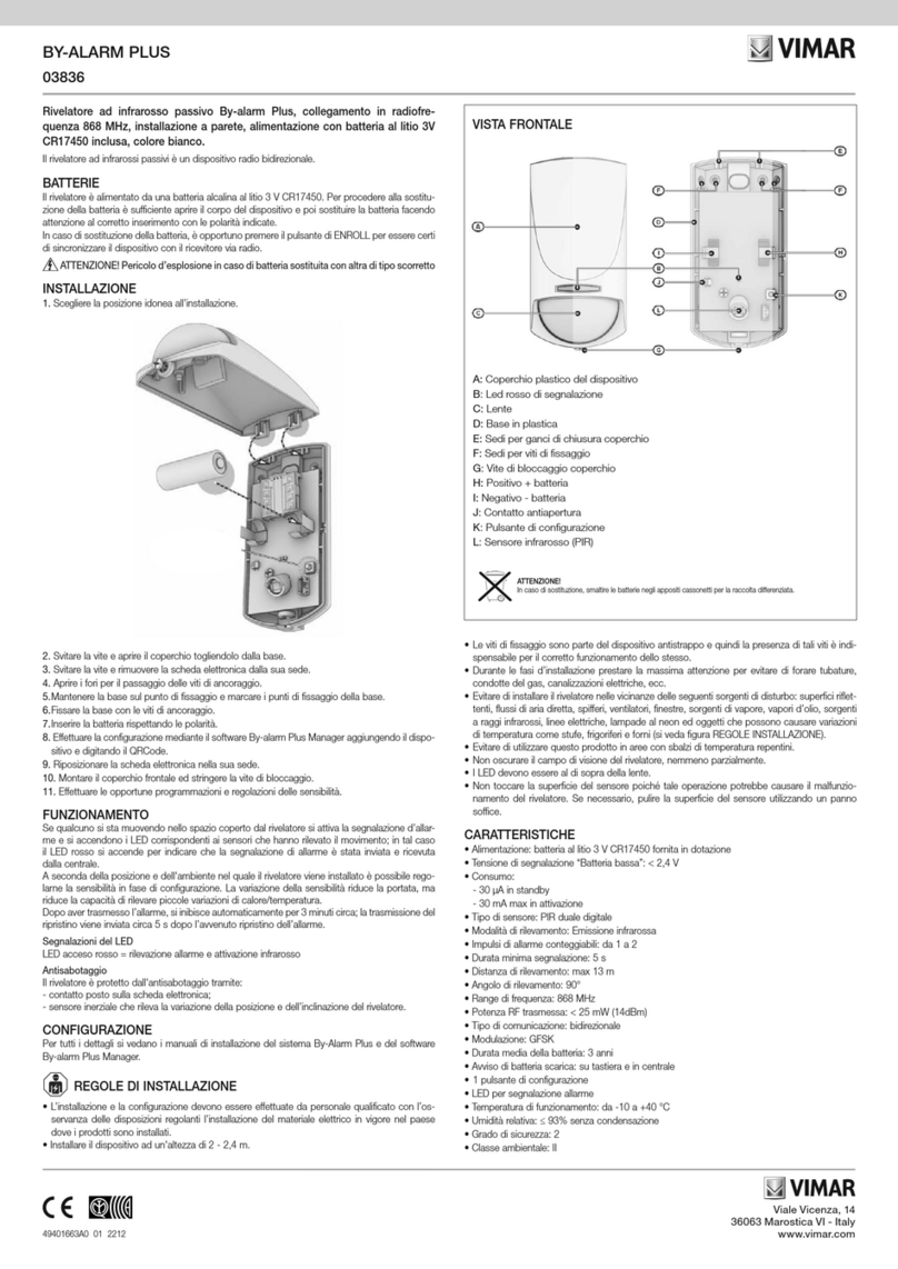 Vimar BY-ALARM PLUS User manual
