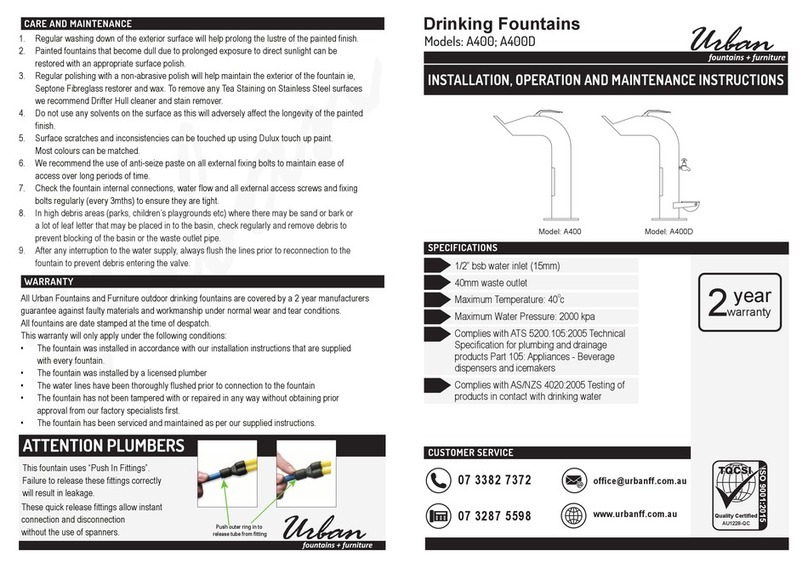 Urban A400 Installation, operation and maintenance instructions