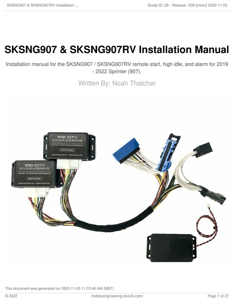 Mid City Engineering SKSNG907 installation manual