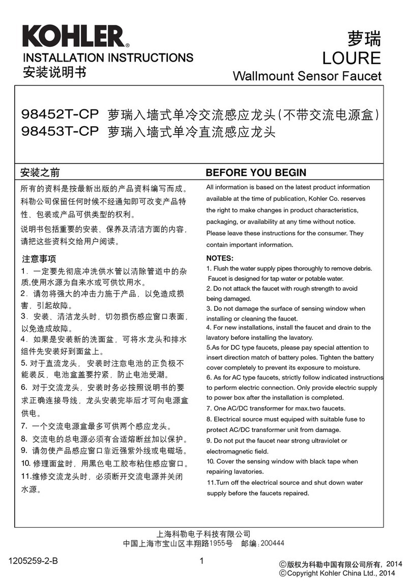 Kohler LOURE 98452T-CP installation instructions