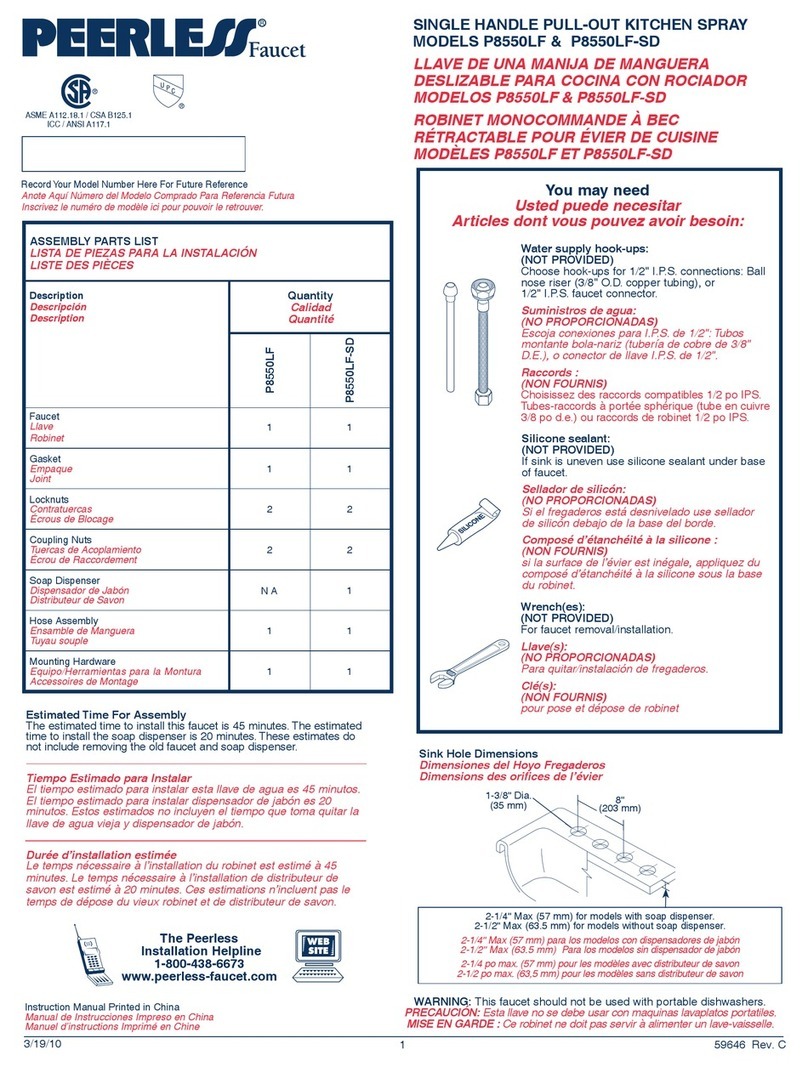 PEERLESS P8550LF User manual