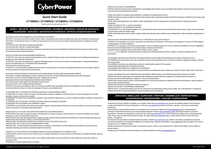 CyberPower UT1500EG quick start guide