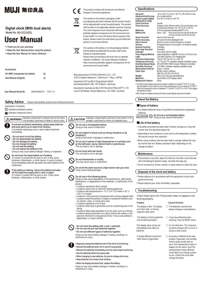 Muji MJ-DCLA2GL user manual
