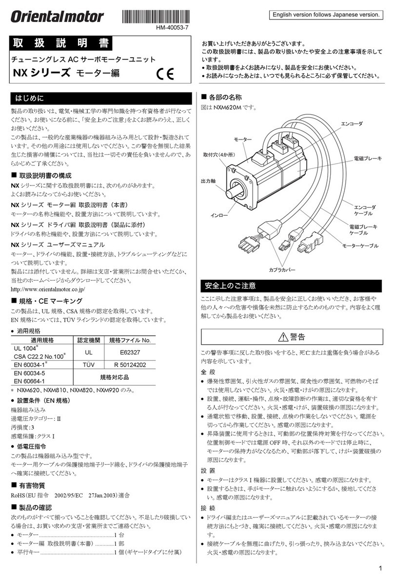 Oriental motor NX Series operating manual