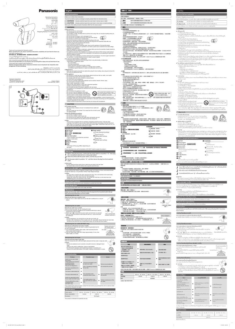 Panasonic EH-NE27 operating instructions