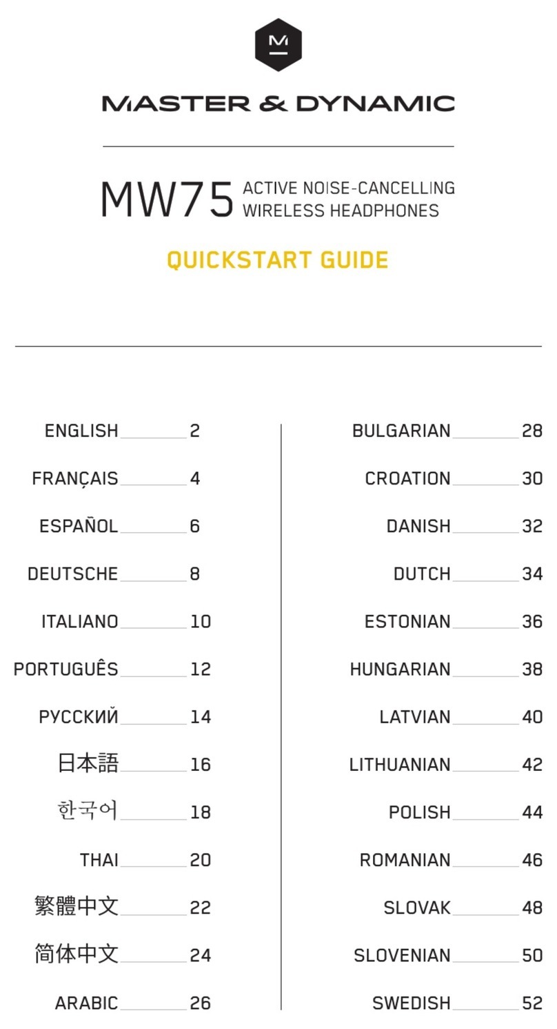 Master&Dynamic MW75 quick start guide