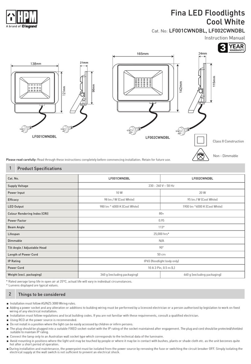 LEGRAND HPM Fina LF001CWNDBL instruction manual