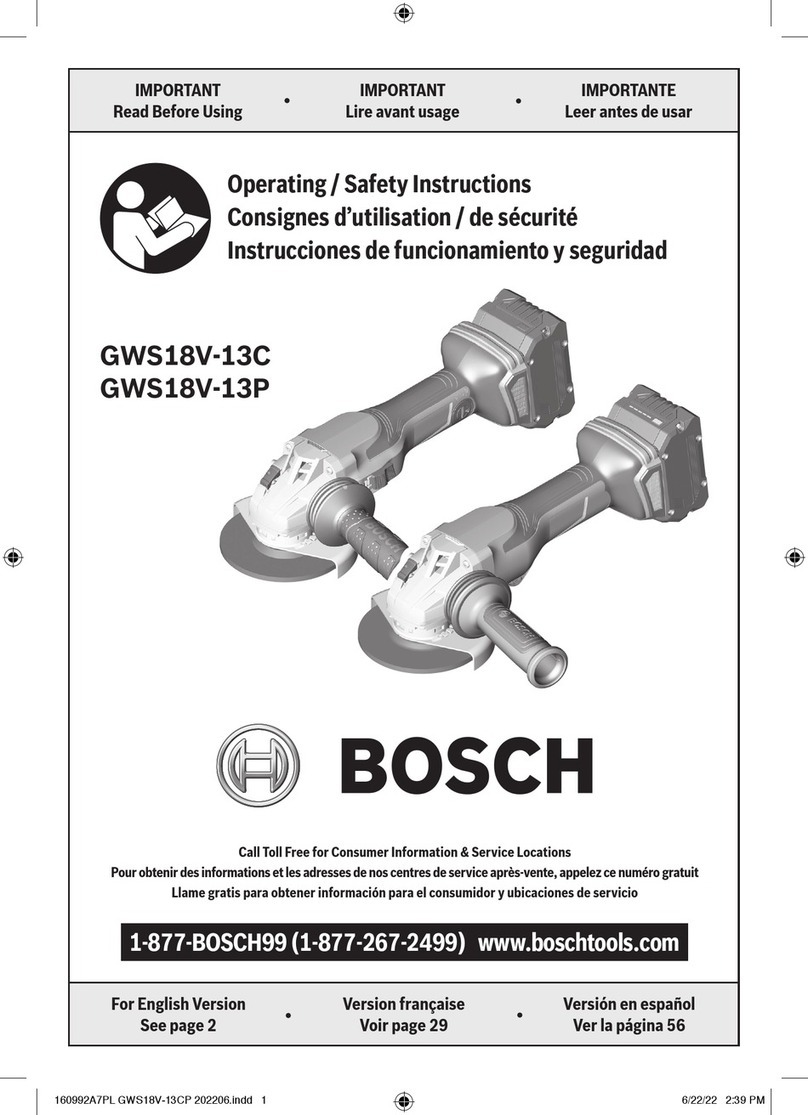 Bosch GWS18V-13C Operating/safety instructions