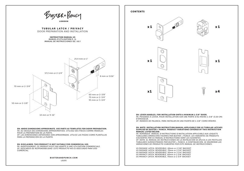 Buster+Punch TUBULAR LATCH instruction manual