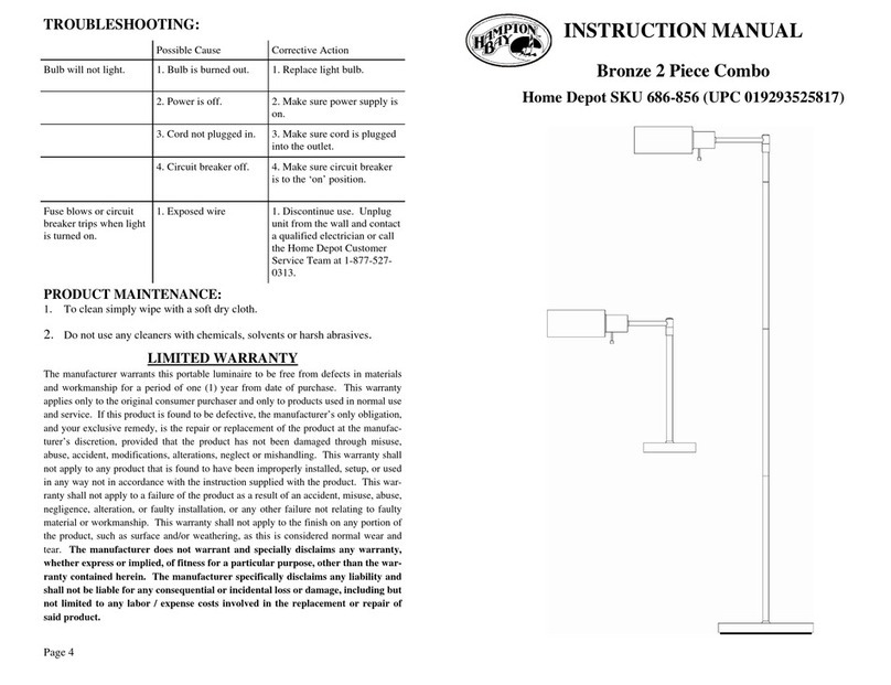 HAMPTON BAY 686-856 manual