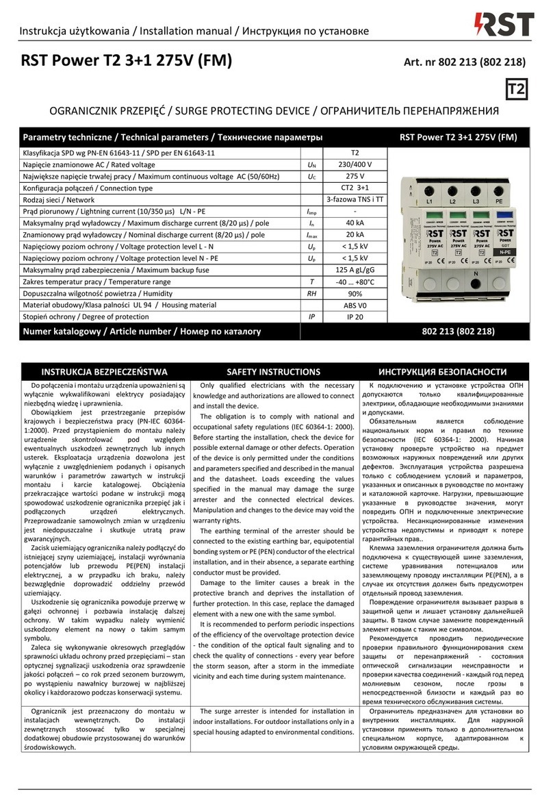 RST Power T2 3+1 275V (FM) User manual