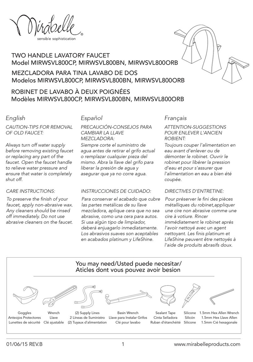 Mirabelle MIRWSVL800CP User manual Mirabelle MIRWSVL800CP User manual
