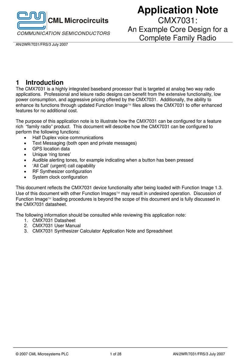 CML Microcircuits CMX7031 Application note