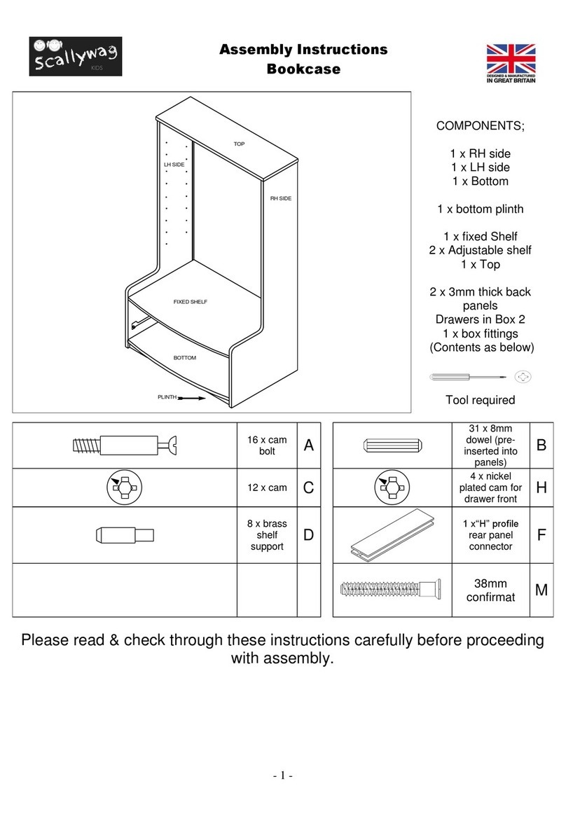 Scallywag Kids Bookcase Assembly instructions