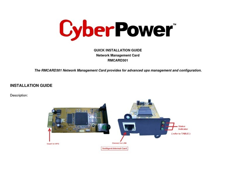CyberPower RMCARD301 Quick installation guide