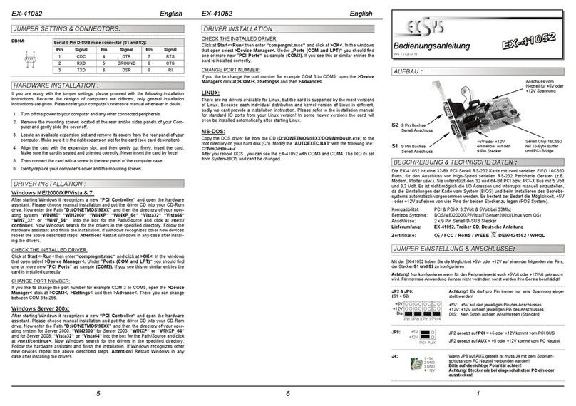 Exsys EX-41052 user manual