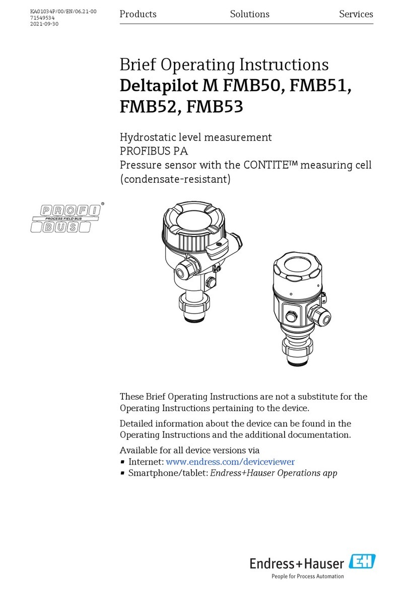Endress+Hauser Deltapilot M FMB50 Brief operating instructions Endress+Hauser Deltapilot M FMB50 Brief operating instructions