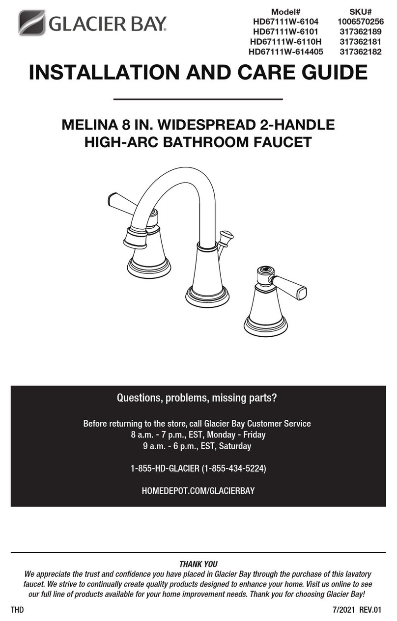 Glacier bay MELINA HD67111W-6104 Installation and care guide Glacier bay MELINA HD67111W-6104 Installation and care guide