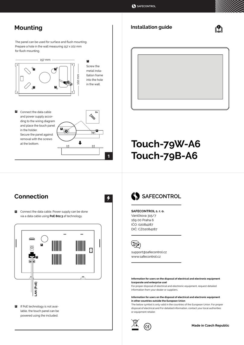 SAFECONTROL Touch-79W-A6 installation guide