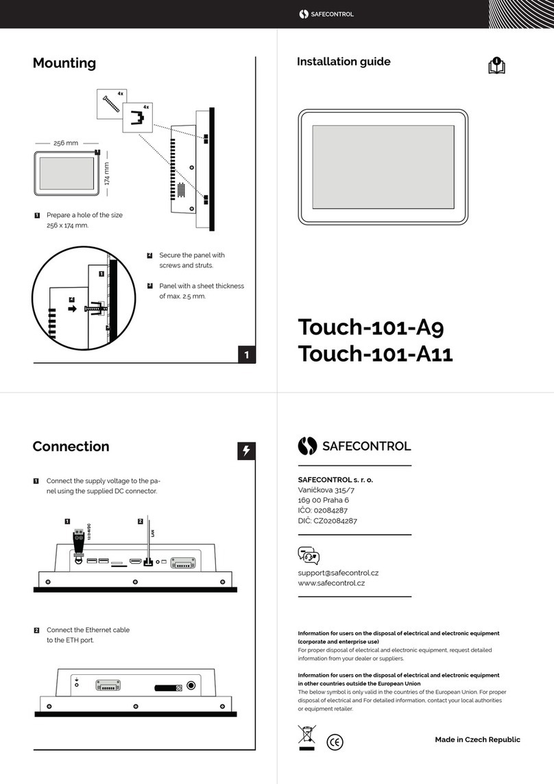 SAFECONTROL Touch-101-A9 installation guide