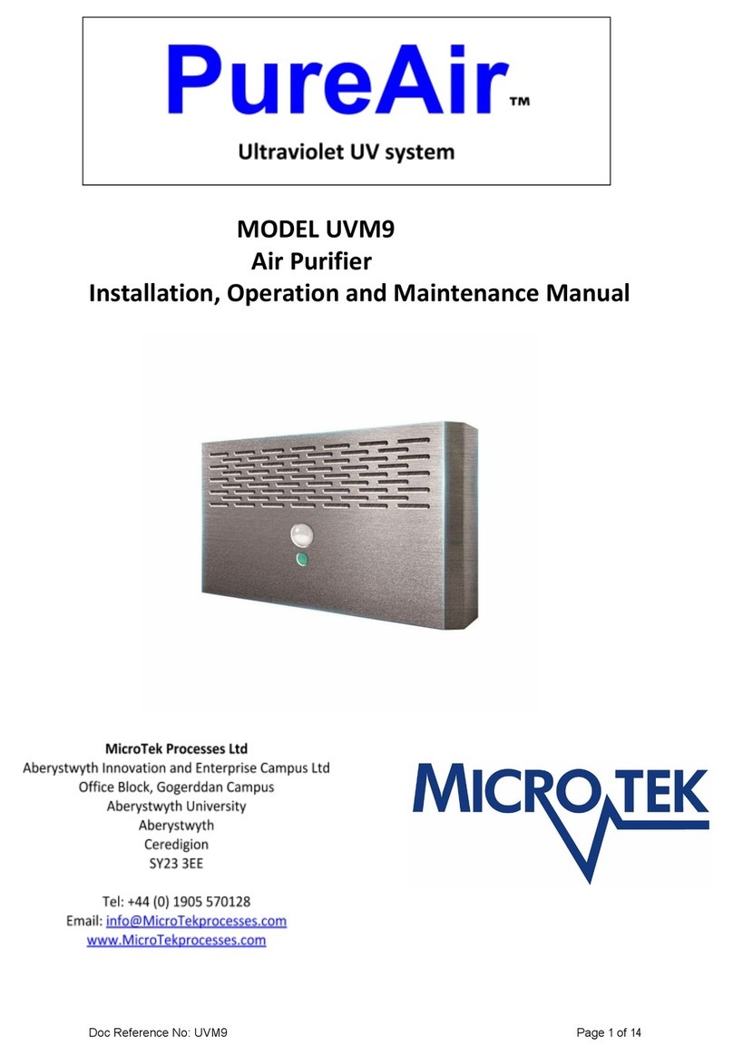 PureAir UVM9 Installation, operation and maintenance manual