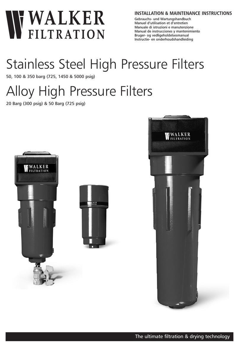 WALKER FILTRATION 20HP25 Installation & maintenance instructions