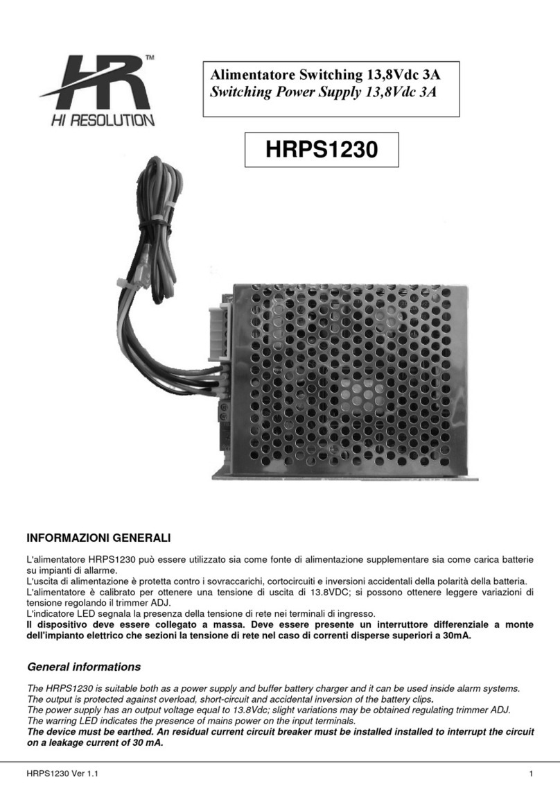 Hi Resolution HRPS1230 manual
