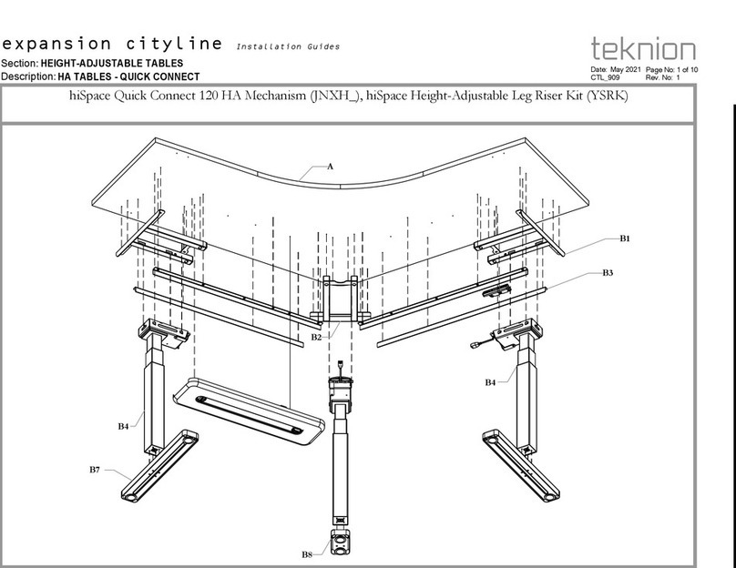 Teknion expansion cityline hiSpace Quick Connect 120 HA Mechanism... User manual Teknion expansion cityline hiSpace Quick Connect 120 HA Mechanism... User manual