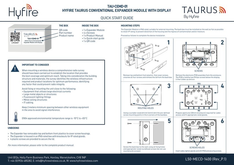 hyfire Taurus TAU-CEMD-01 quick start guide