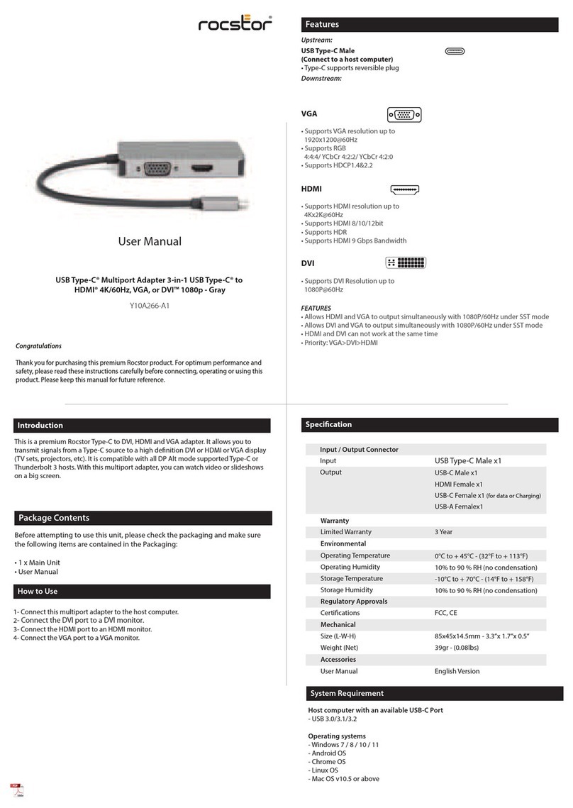 Rocstor Y10A266-A1 User manual