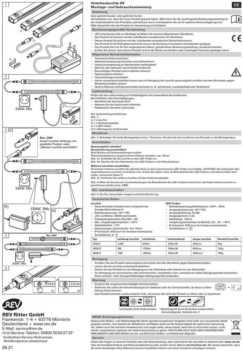 REV Ritter JR0611 Installation and operating instructions