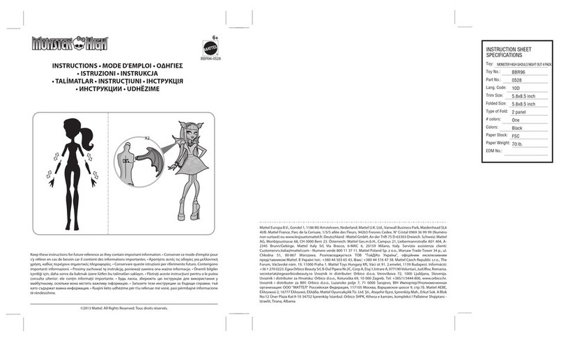 Mattel Monster High BBR96 User manual