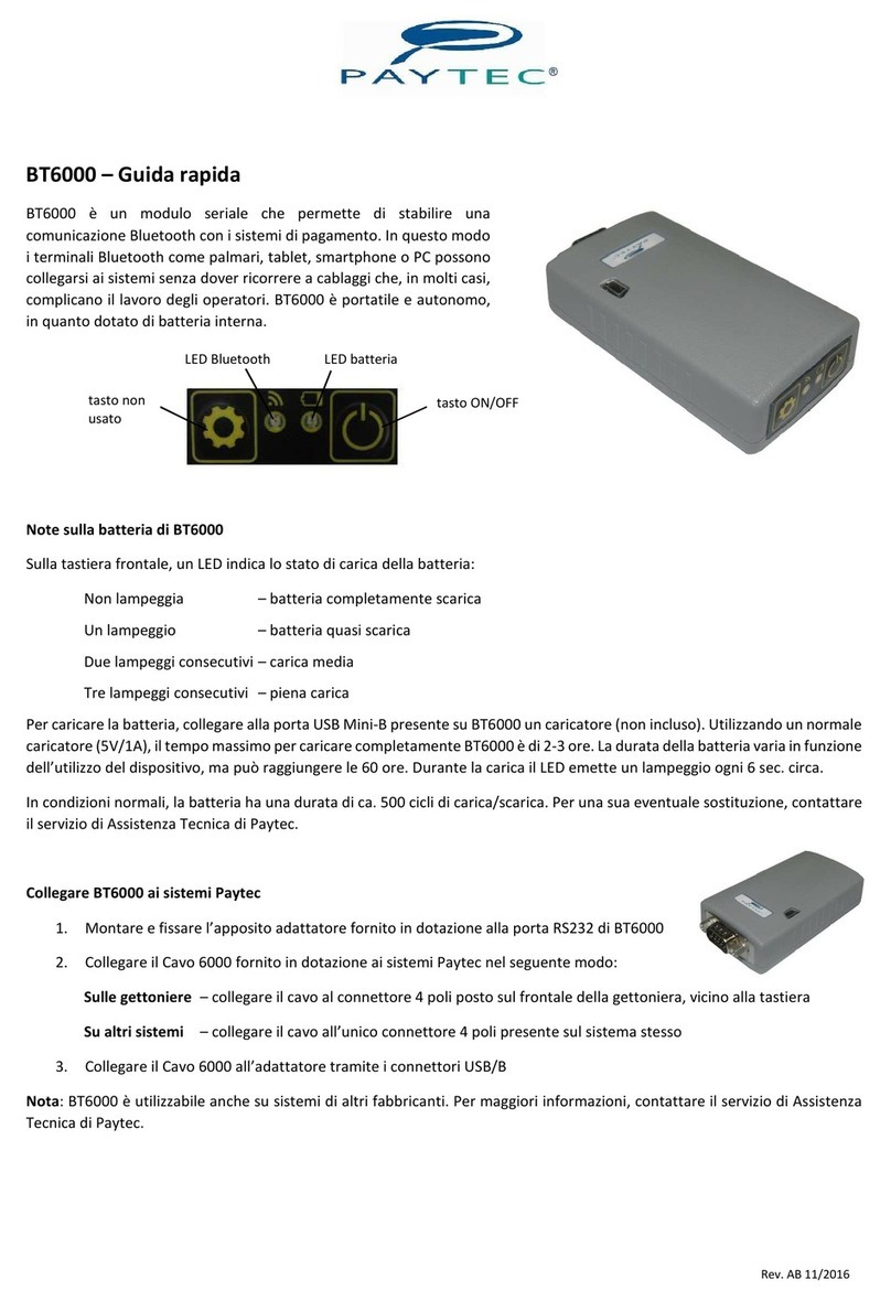 Paytec BT6000 quick guide